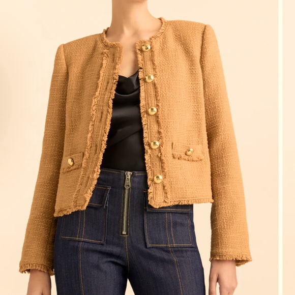 cinq a sept Jackets & Blazers - Cinq à Sept Christie Cotton Tweed button front Jacket in Sahara‎ size 10